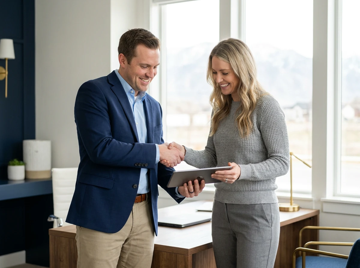 Loan officer meeting with a real estate partner